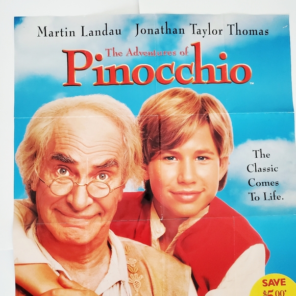 Vintage 90s JTT Jonathan Taylor Thomas Pinocchio DVD/VHS Movie Wall Poster - Picture 4 of 15